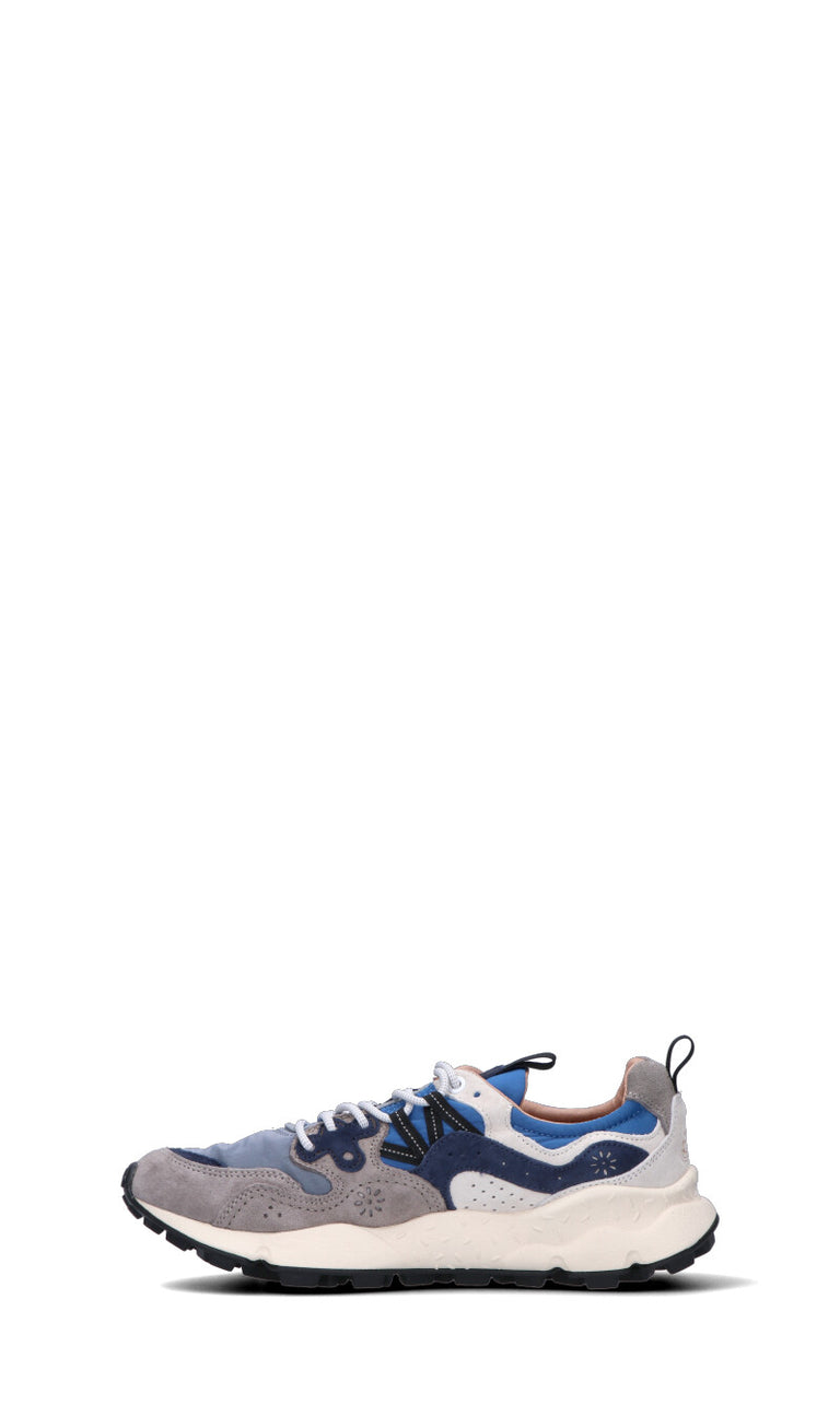 FLOWER MOUNTAIN Sneaker uomo grigia/blu in suede