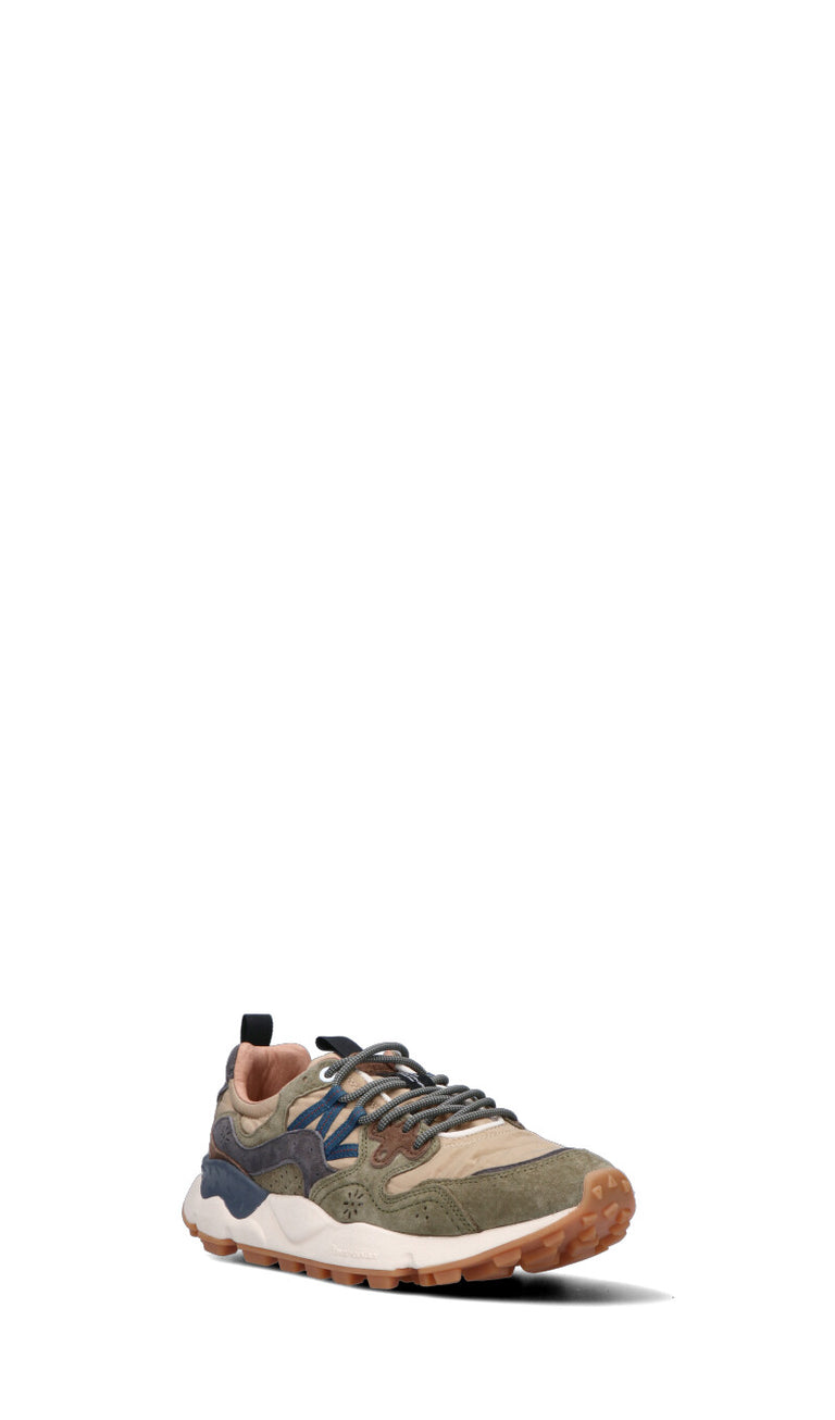 FLOWER MOUNTAIN Sneaker uomo verde militare in suede