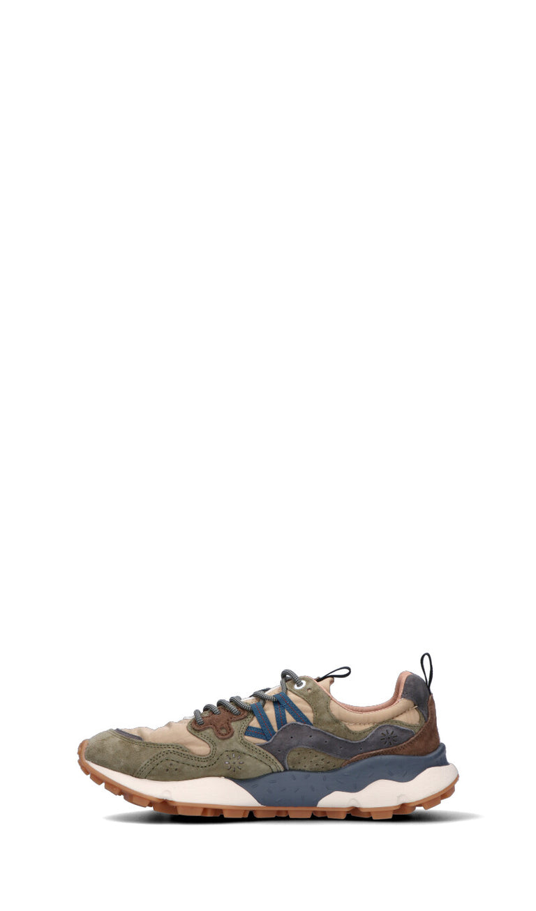 FLOWER MOUNTAIN Sneaker uomo verde militare in suede