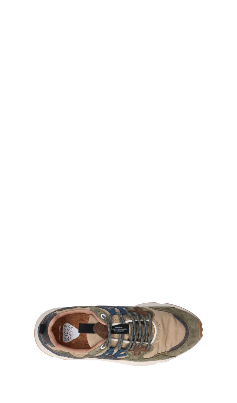 FLOWER MOUNTAIN Sneaker uomo verde militare in suede