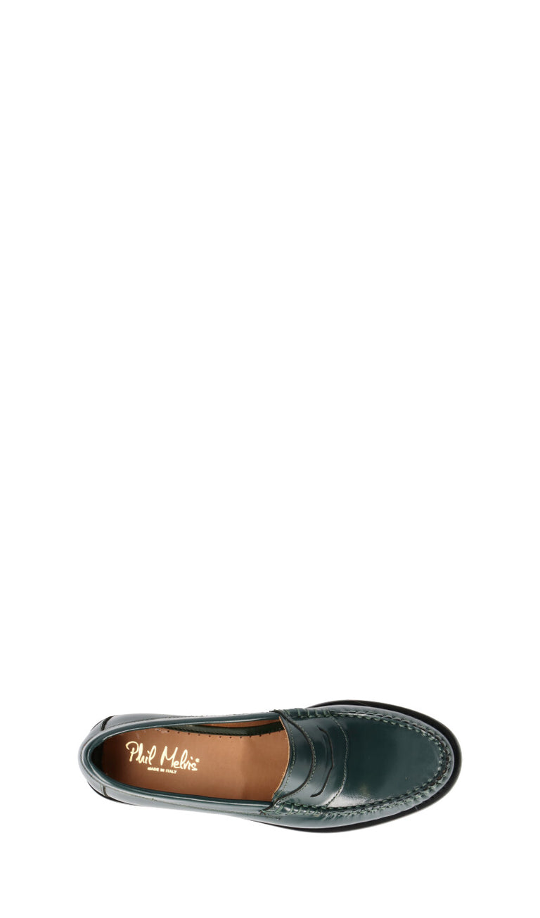 PHIL MELVIS Mocassino donna verde in pelle