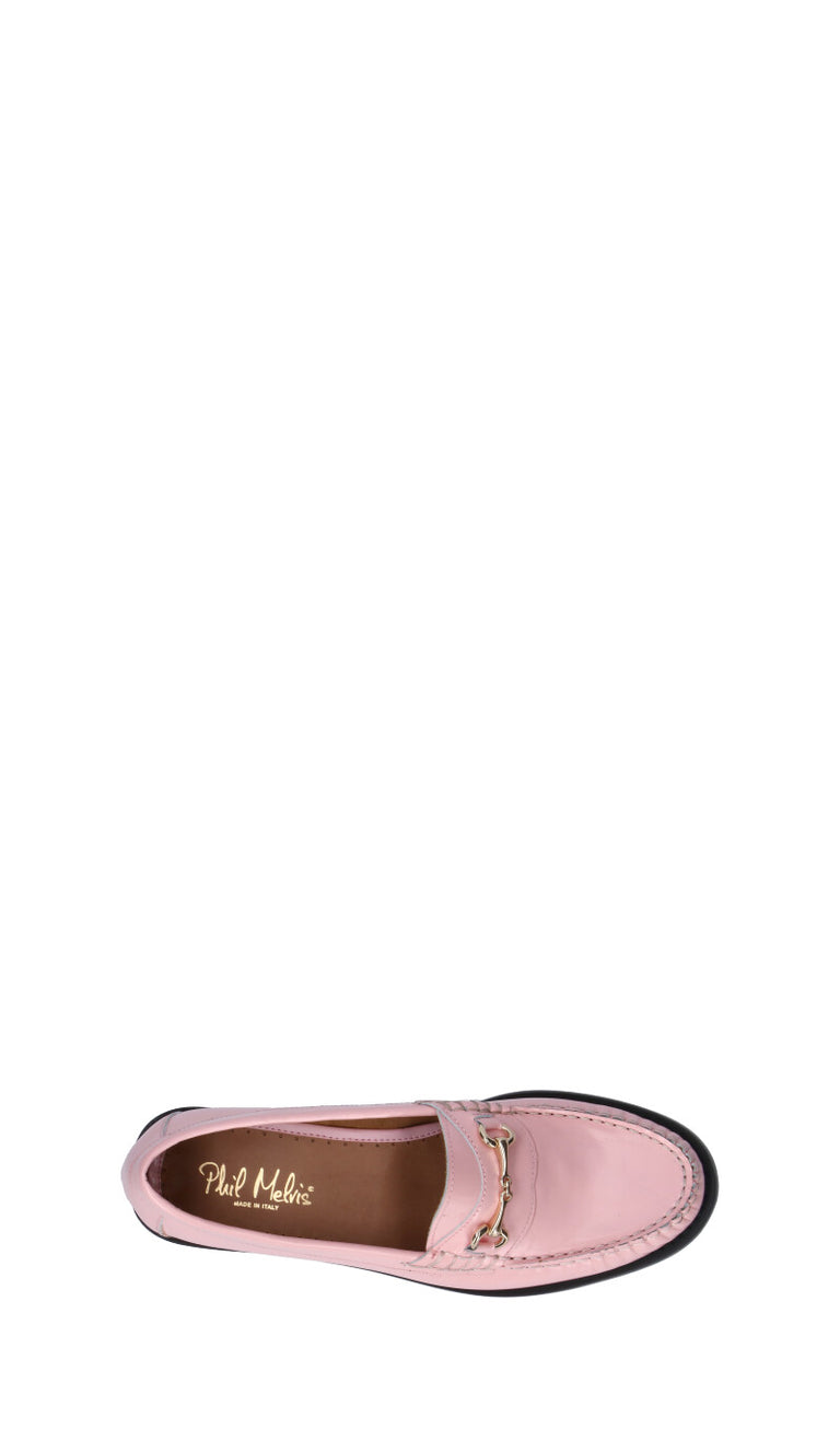 PHIL MELVIS Mocassino donna rosa in pelle