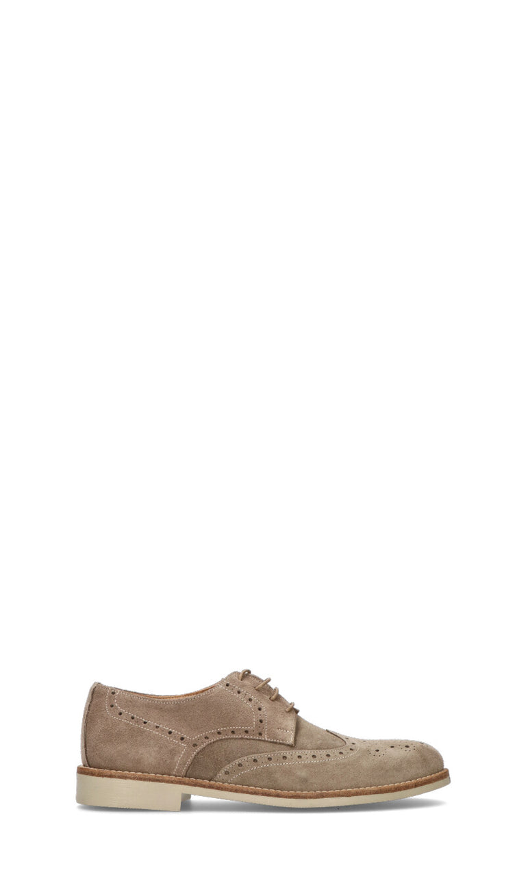 NEROFUMO Stringata uomo grigia in suede