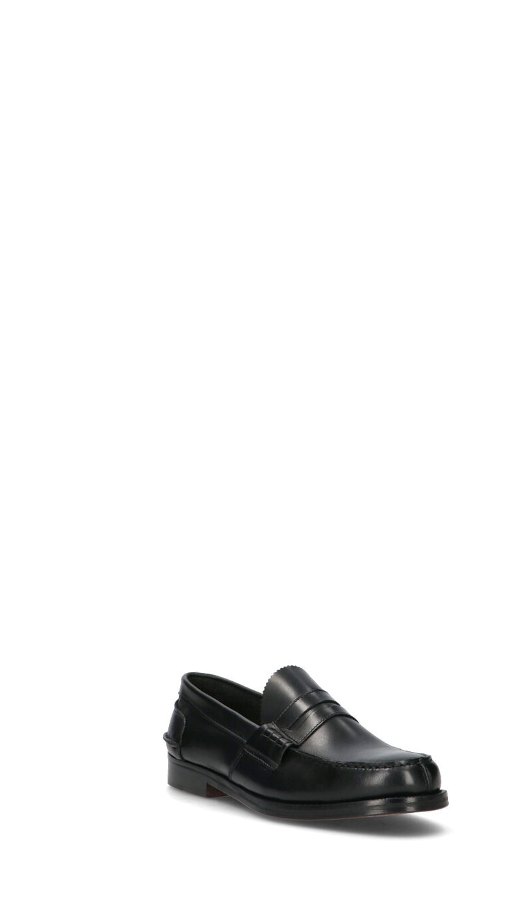 SAXONE Mocassino uomo nero in pelle