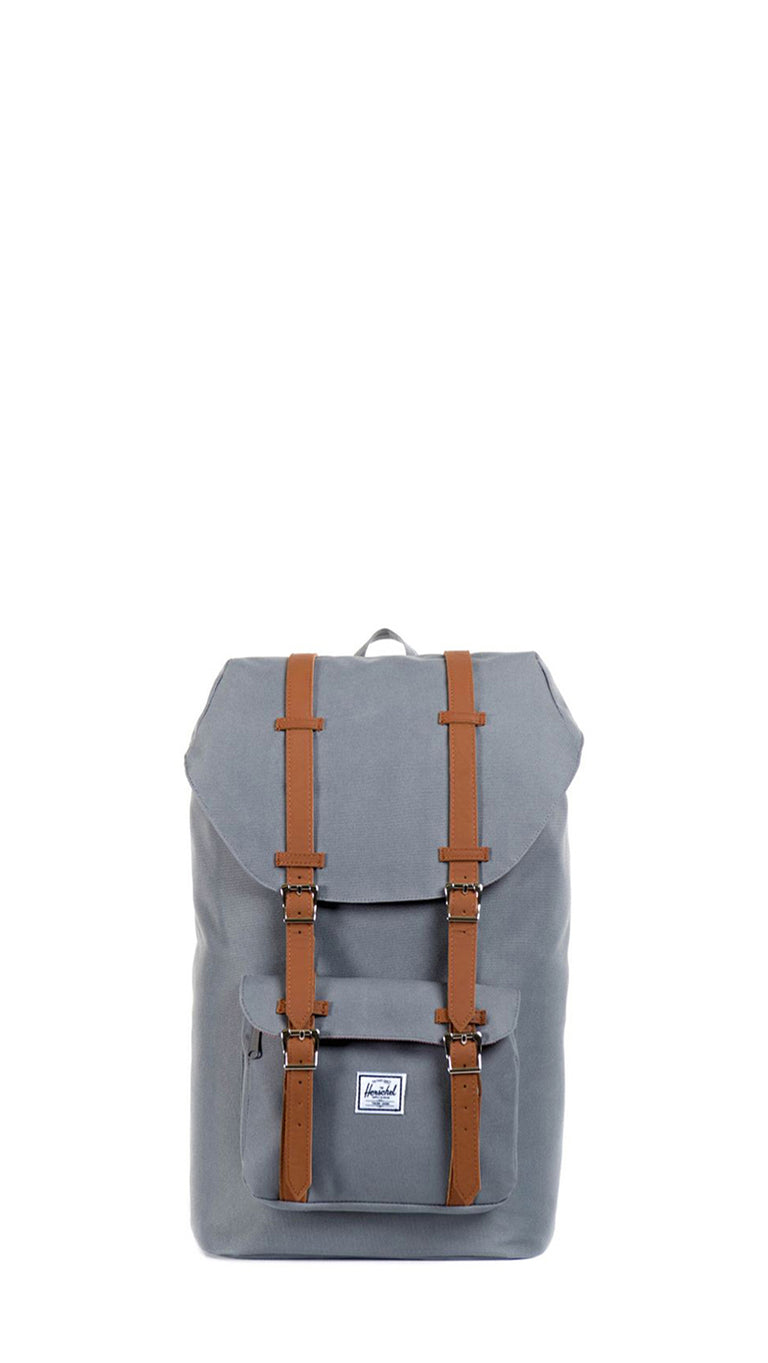 HERSCHEL LITTLE AMERICA Zaino grigio/cuoio in tessuto