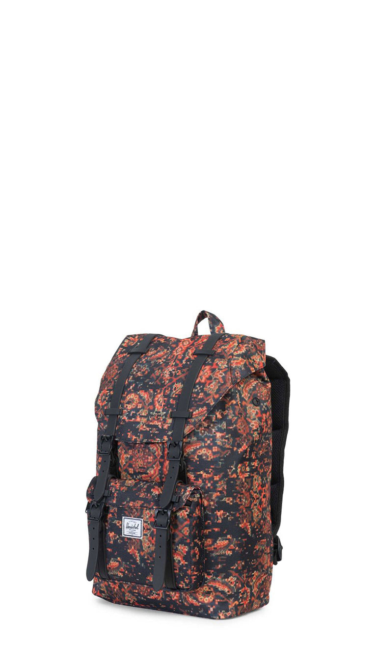 HERSCHEL LITTLE AMERICA MID Zaino nero fantasia tessuto