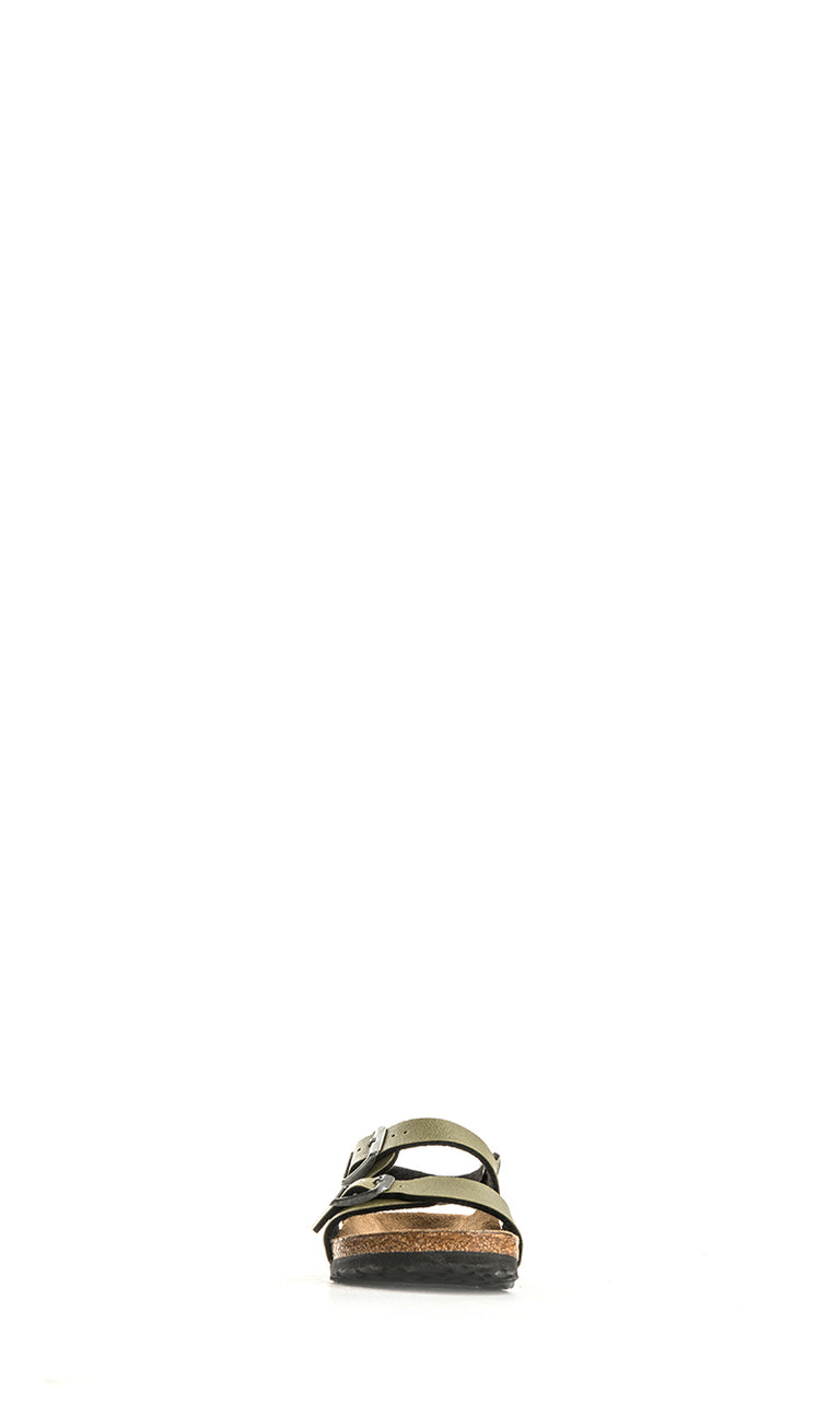BIRKENSTOCK NEW YORK Sandalo bimbo verde in pelle