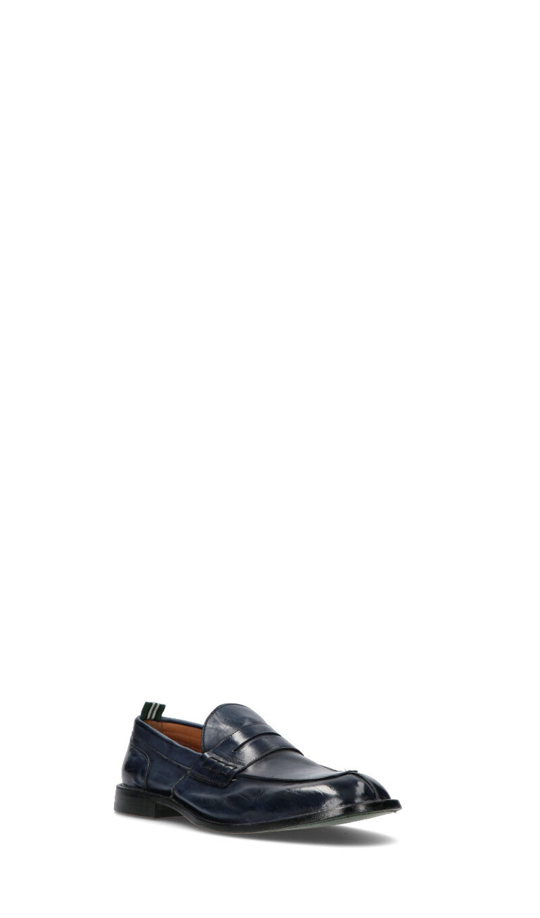 GREEN GEORGE Mocassino uomo blu in pelle