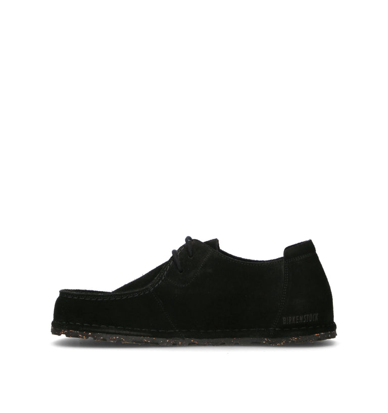 BIRKENSTOCK UTTI LACE Mocassino uomo nero in suede