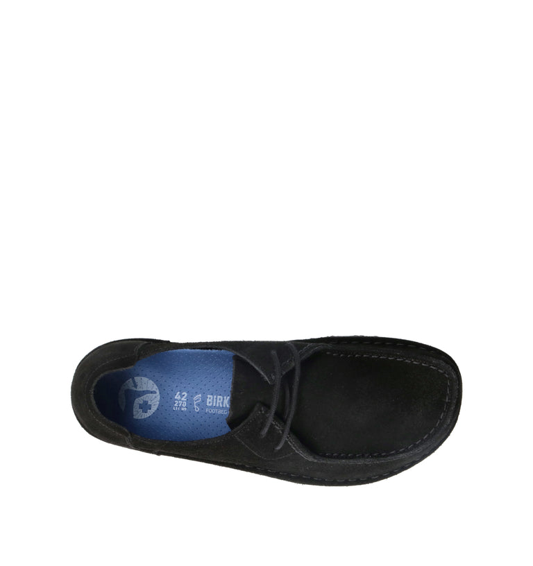 BIRKENSTOCK UTTI LACE Mocassino uomo nero in suede