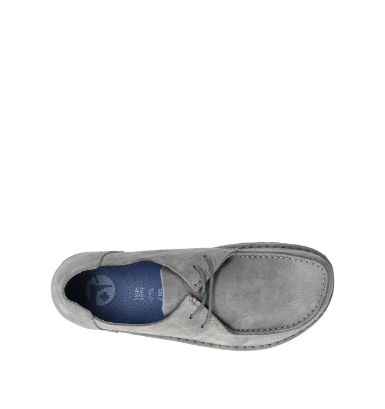 BIRKENSTOCK UTTI LACE Mocassino uomo grigia in suede
