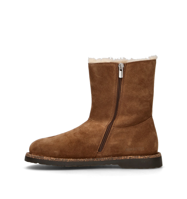 BIRKENSTOCK UPPSALA ZIP SHEARLING Trinchetto donna marrone in suede