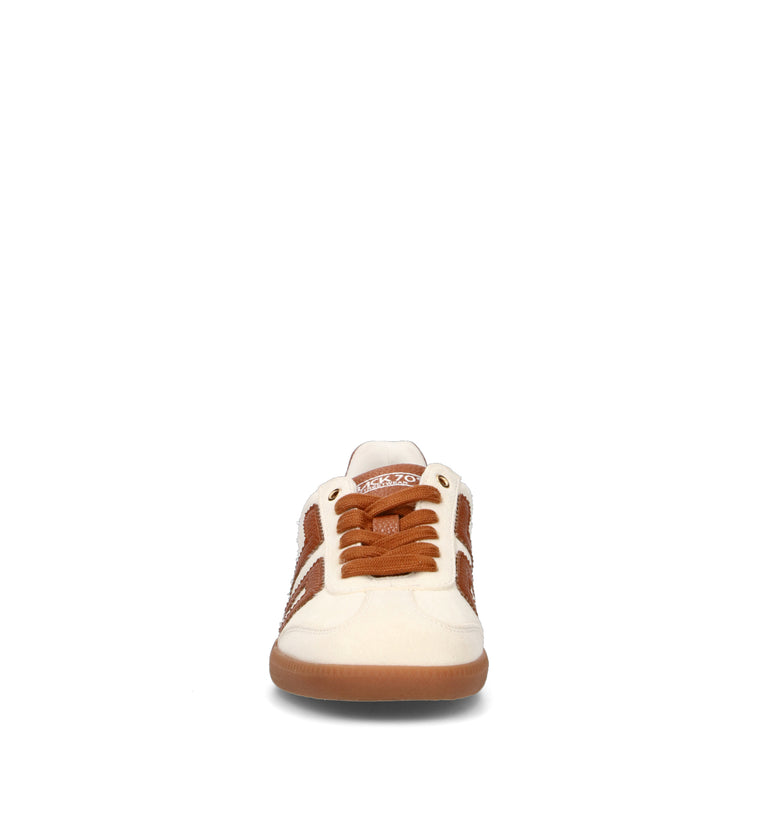 BACK 70 Sneaker donna bianca/marrone in cavallino