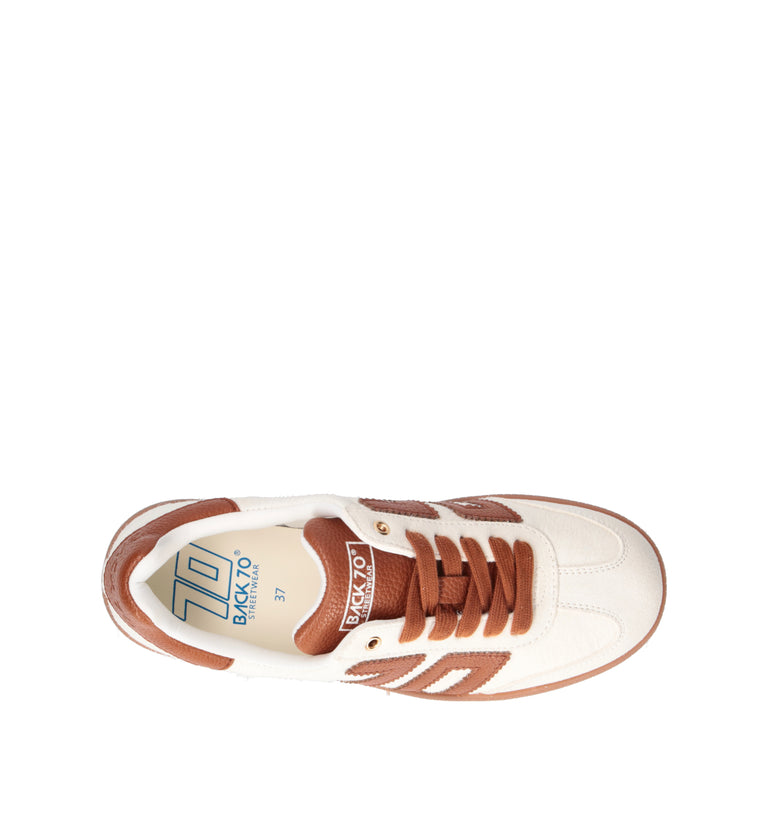 BACK 70 Sneaker donna bianca/marrone in cavallino