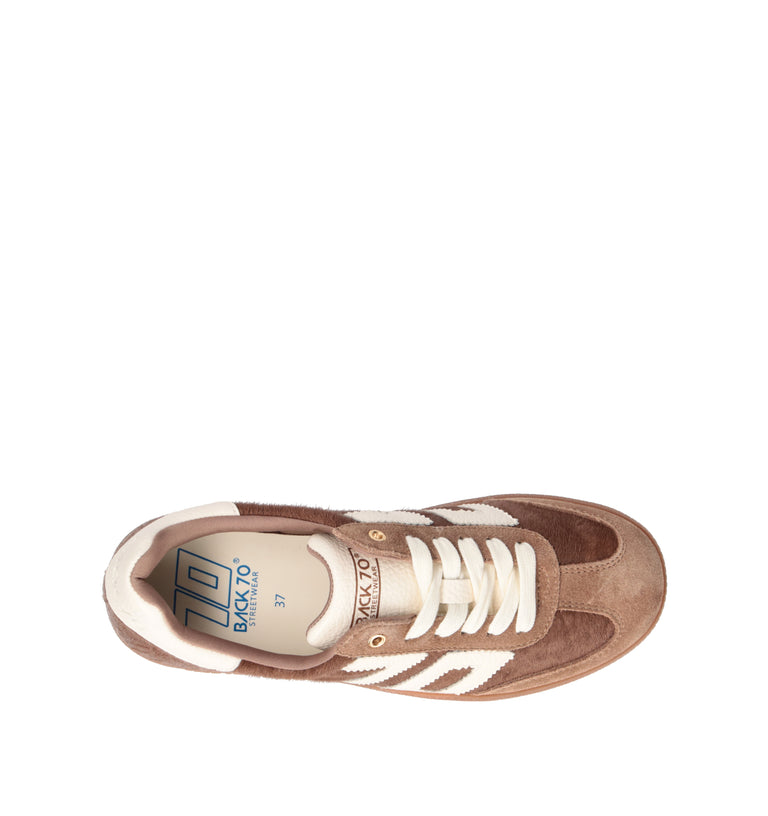 BACK 70 Sneaker donna marrone in cavallino