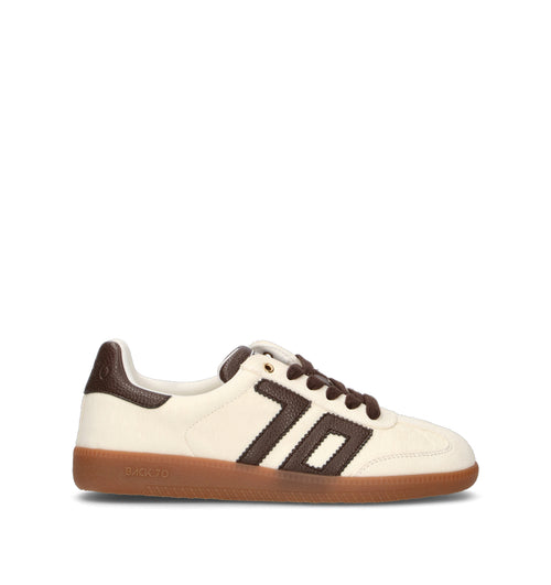 BACK 70 Sneaker donna bianca/marrone in cavallino