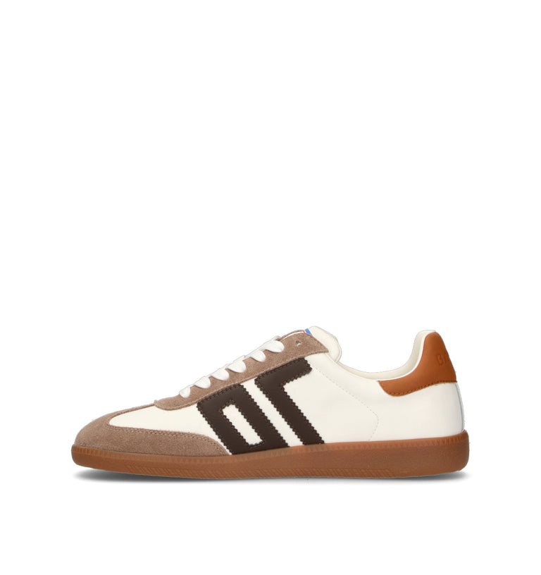 BACK 70 Sneaker uomo bianca/marrone in pelle