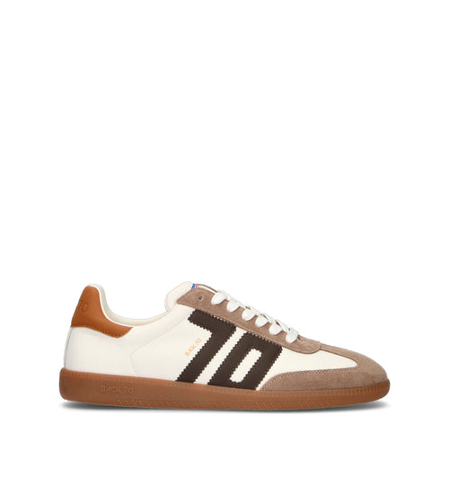 BACK 70 Sneaker uomo bianca/marrone in pelle