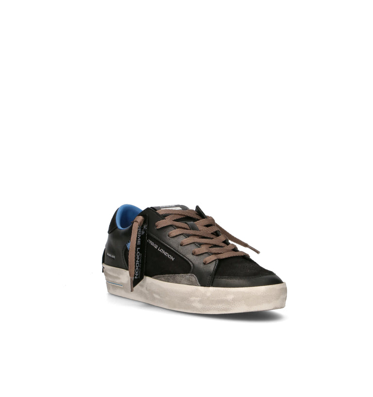 CRIME Sneaker uomo nera in pelle