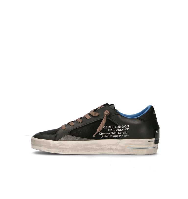 CRIME Sneaker uomo nera in pelle