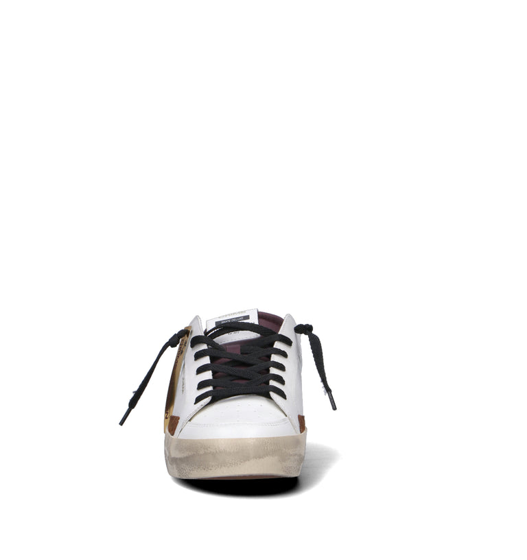CRIME Sneaker uomo bianca in pelle