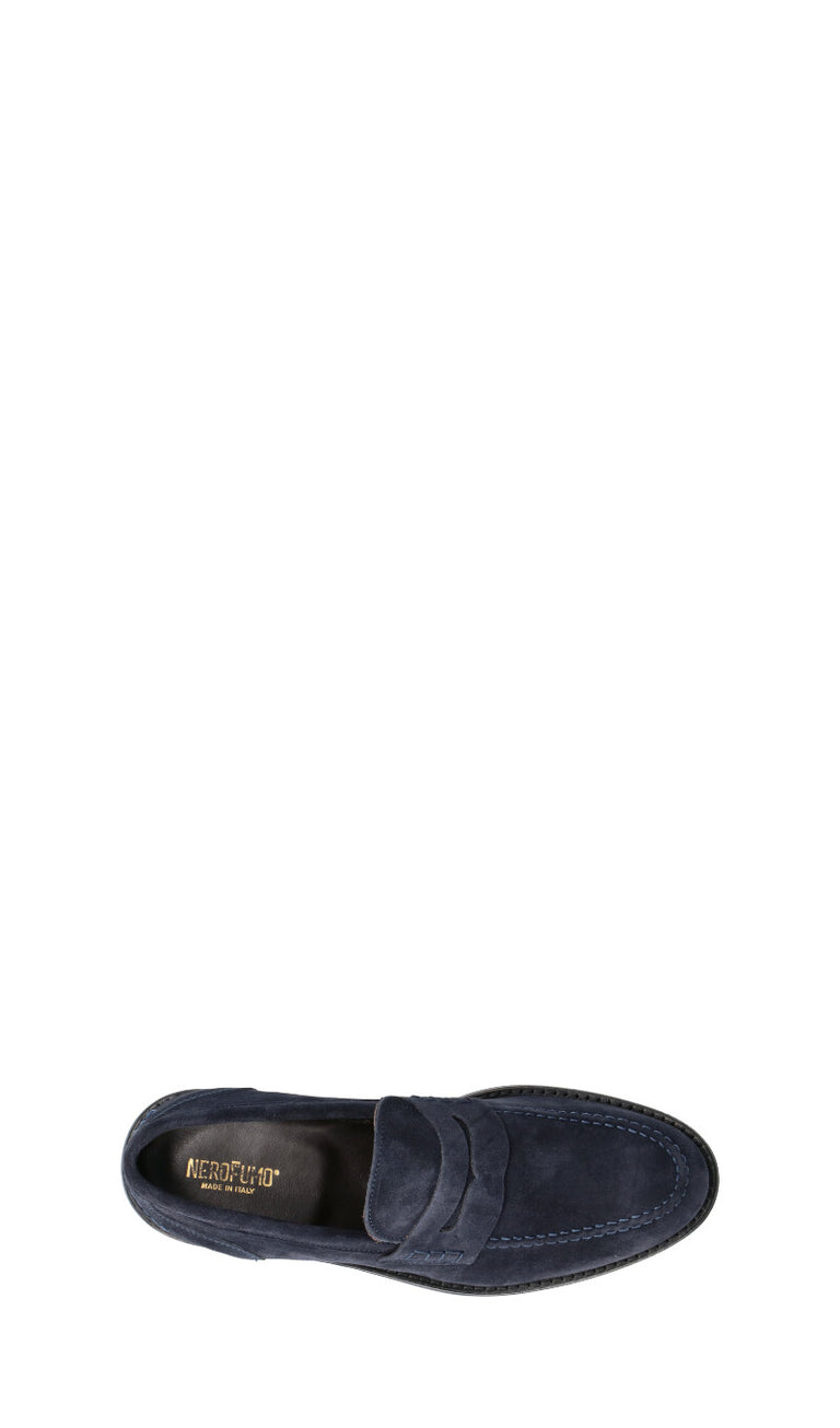 NEROFUMO Mocassino uomo blu in suede