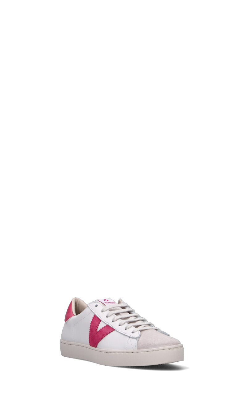 VICTORIA Sneaker donna bianca/rosa in suede