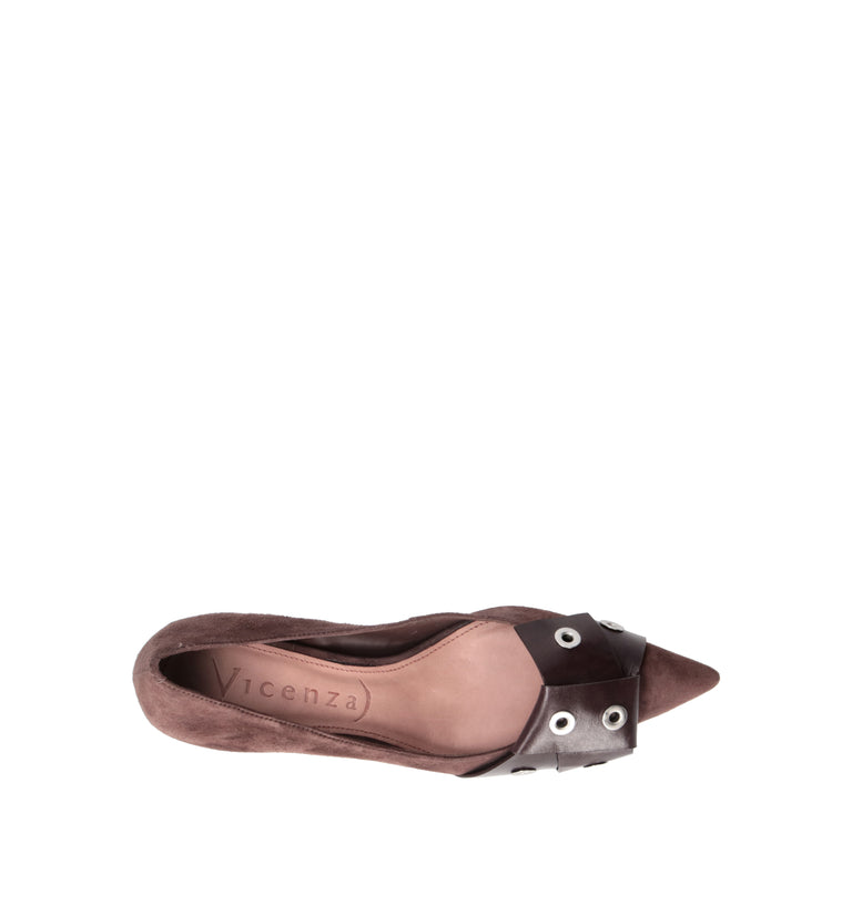 VICENZA Décolleté donna marrone in suede