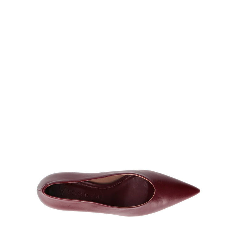 VICENZA Décolleté donna bordeaux in pelle