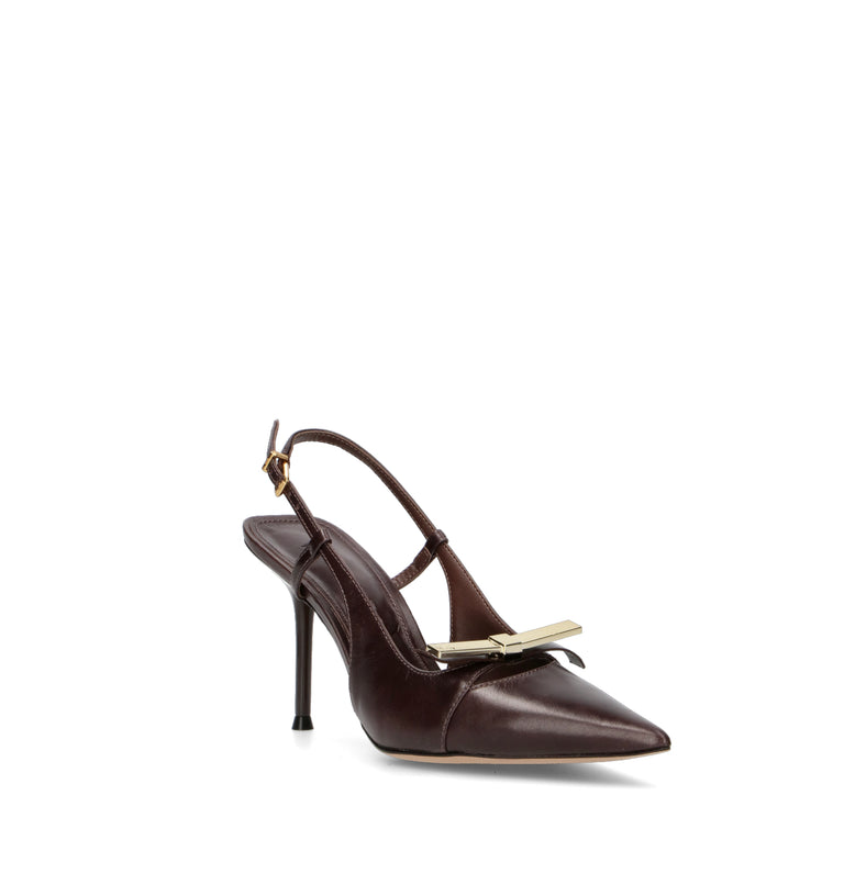 VICENZA Slingback donna marrone in pelle