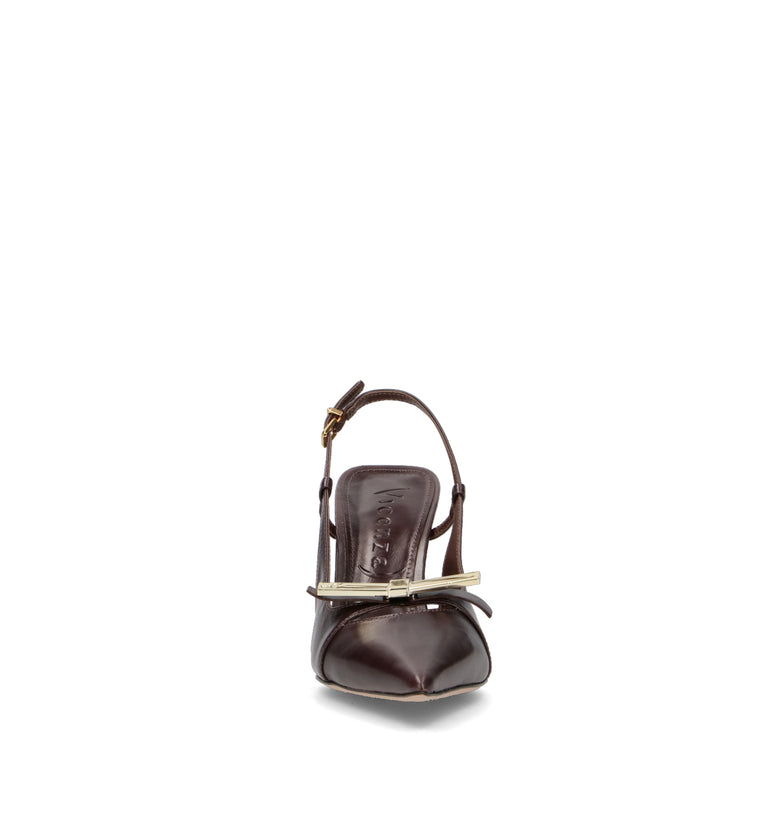 VICENZA Slingback donna marrone in pelle
