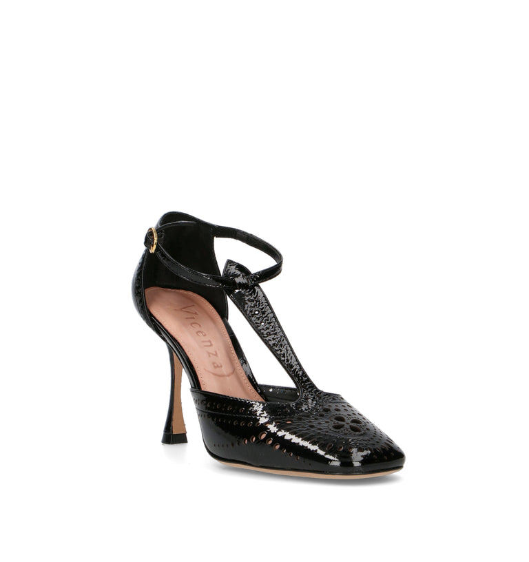 VICENZA Slingback donna nera in pelle