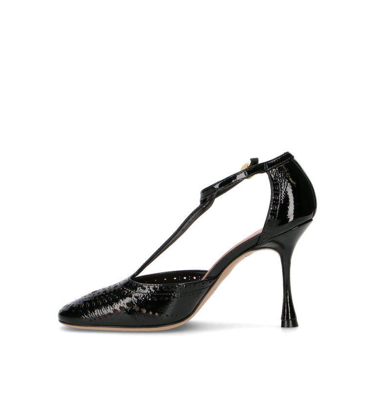 VICENZA Slingback donna nera in pelle