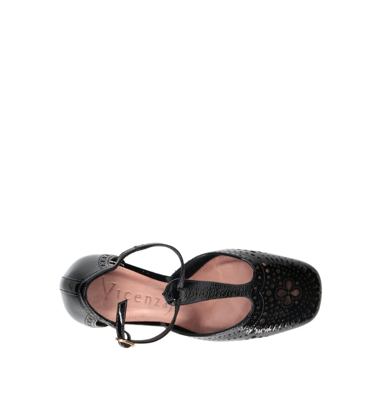 VICENZA Slingback donna nera in pelle