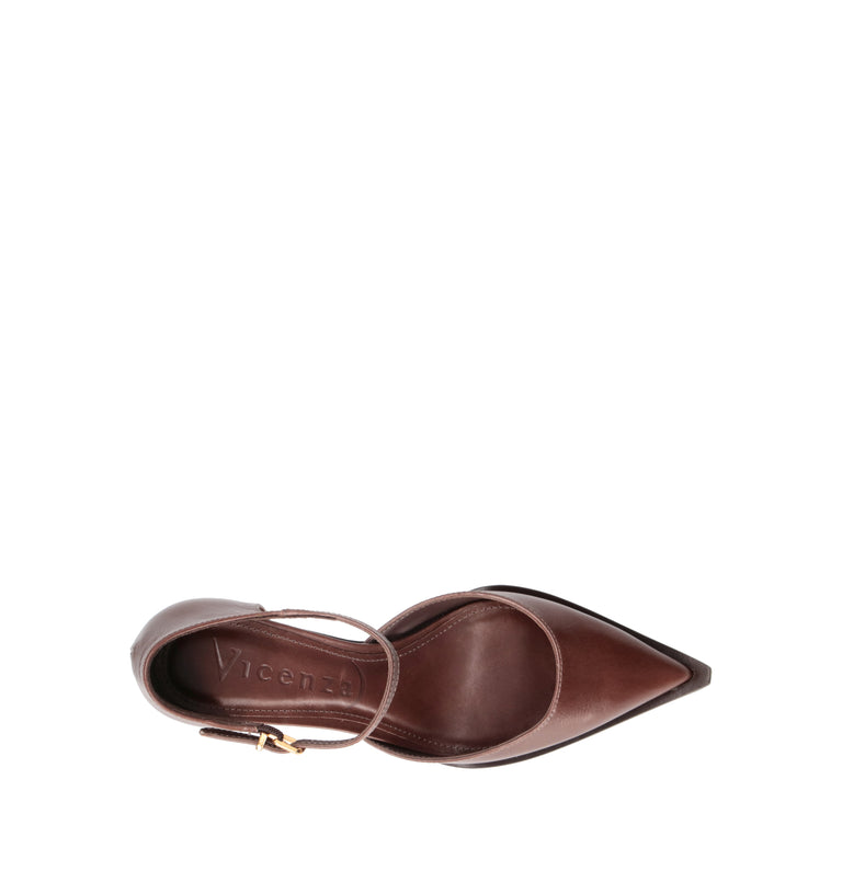 VICENZA Décolleté donna marrone in pelle