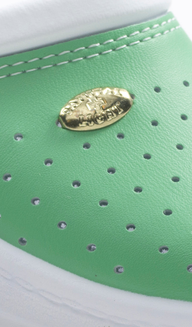 SANITAL LIGHT ANTI-SHOCK Ciabatta donna verde in pelle