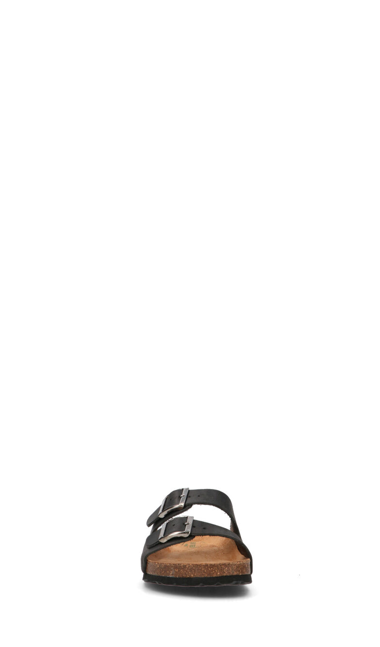BIO GREEN Ciabatta uomo nera in pelle