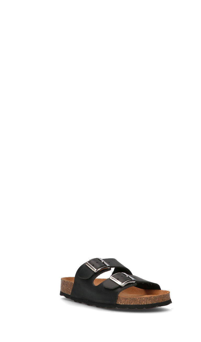 BIO GREEN Ciabatta donna nera in pelle
