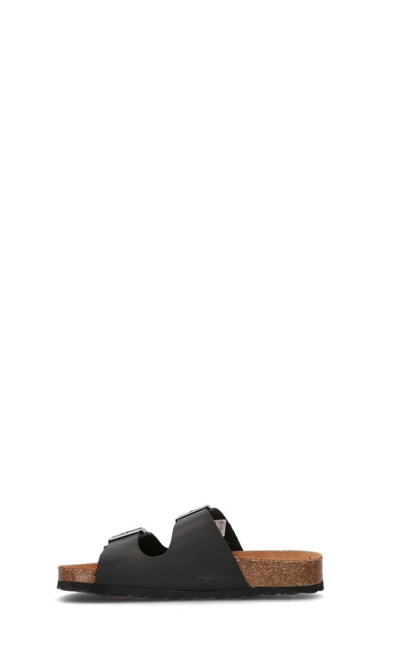 BIO GREEN Ciabatta donna nera in pelle
