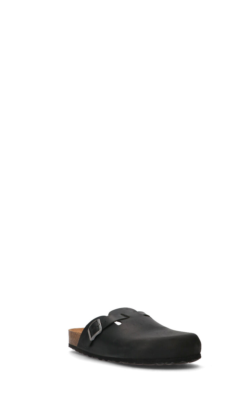 BIO GREEN Ciabatta uomo nera in pelle