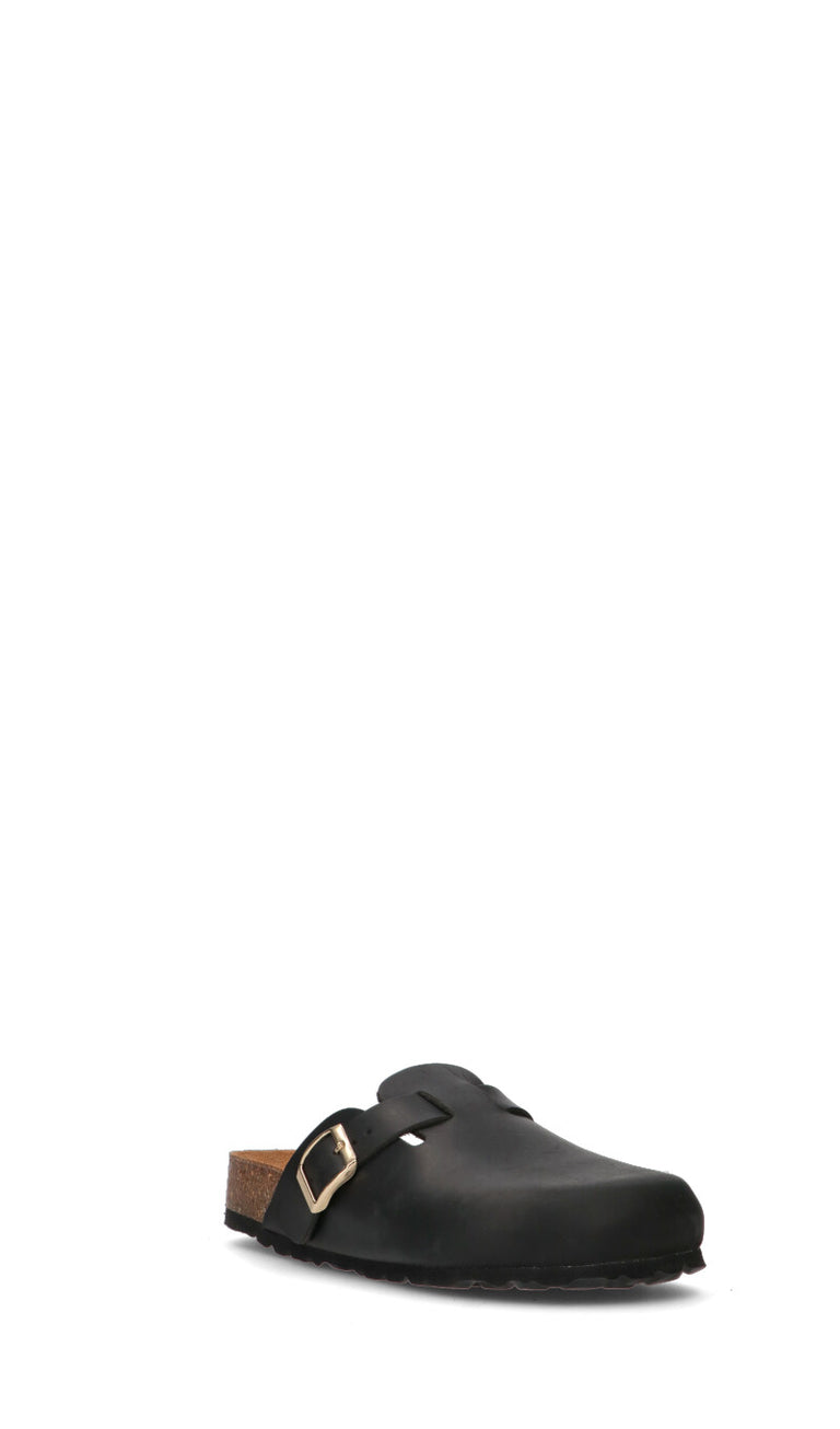 BIO GREEN Ciabatta donna nera in pelle