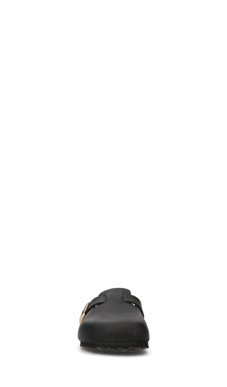BIO GREEN Ciabatta donna nera in pelle