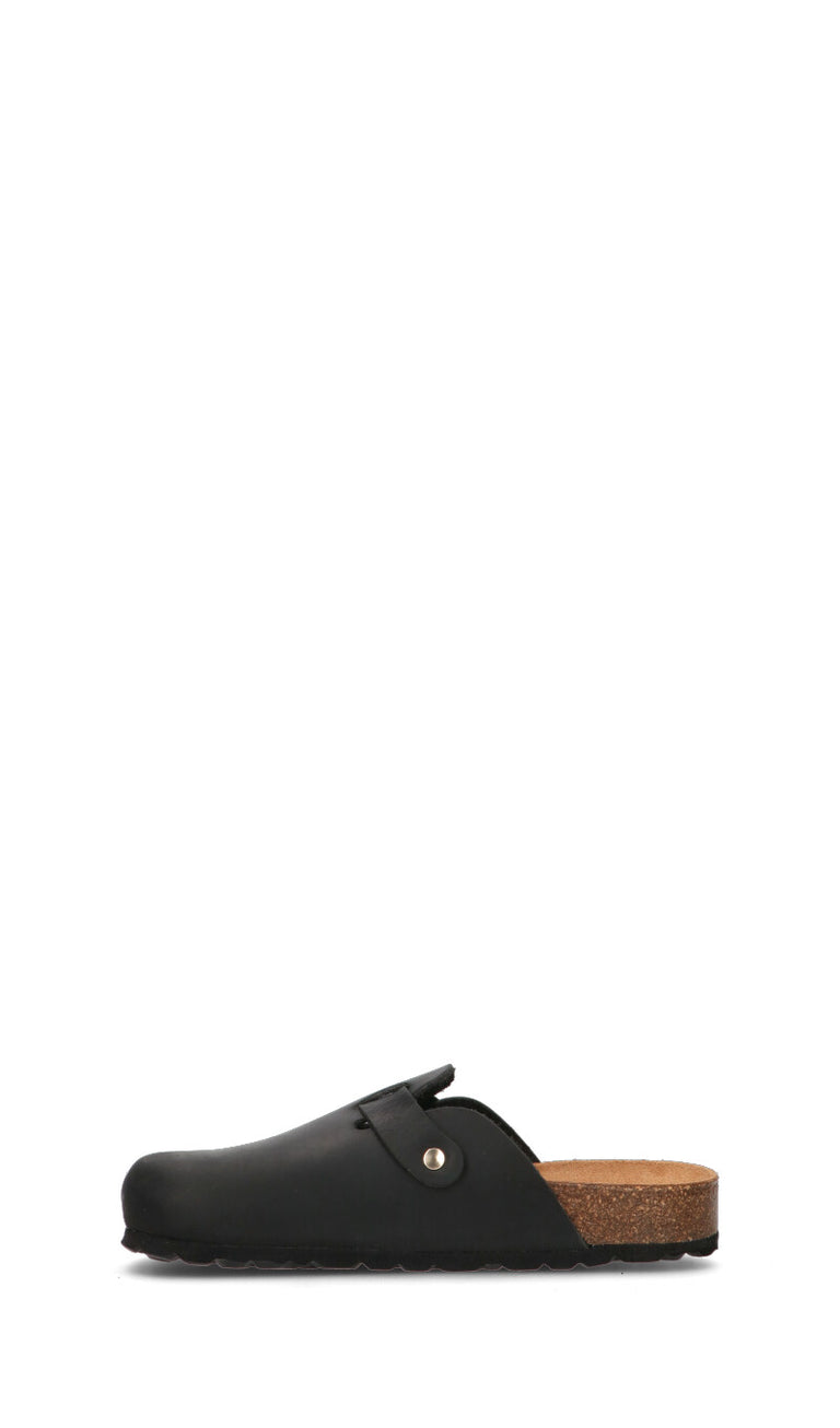 BIO GREEN Ciabatta donna nera in pelle