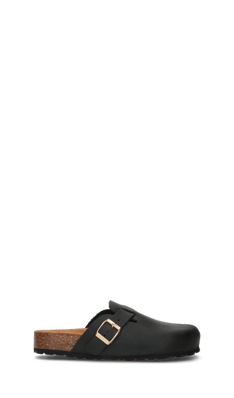 BIO GREEN Ciabatta donna nera in pelle