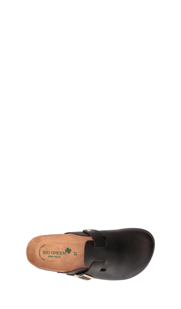 BIO GREEN Ciabatta donna caffè in pelle
