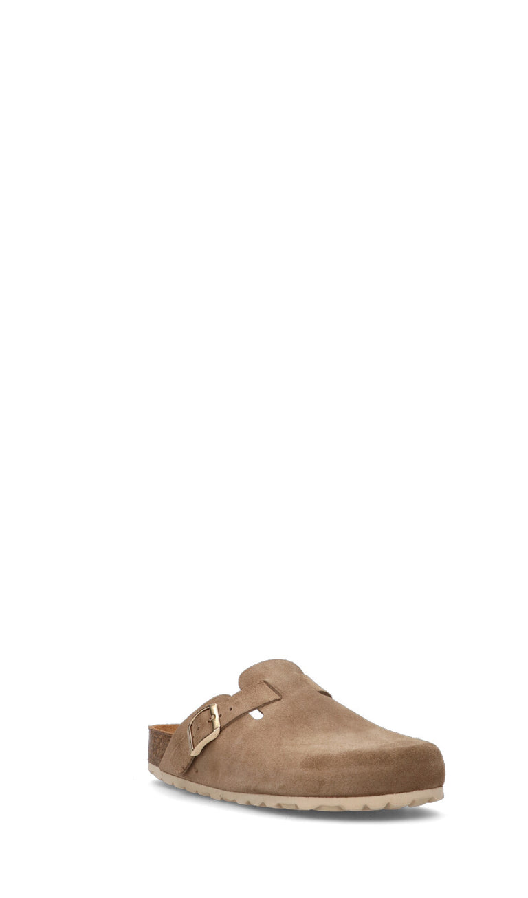 BIO GREEN Ciabatta donna taupe in suede
