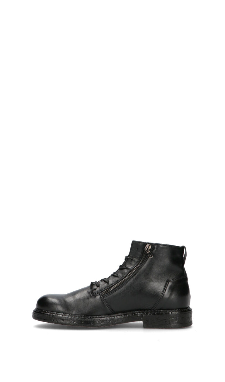 MEZZETINTE Polacchino uomo nero in pelle