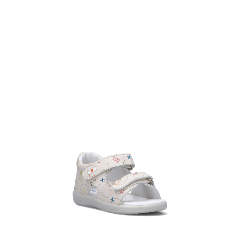 FALCOTTO Sandalo bimba bianco in pelle