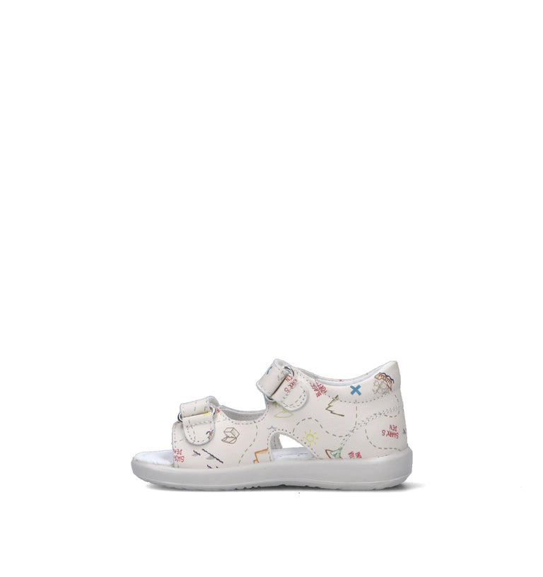 FALCOTTO Sandalo bimba bianco in pelle
