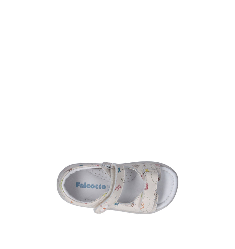 FALCOTTO Sandalo bimba bianco in pelle